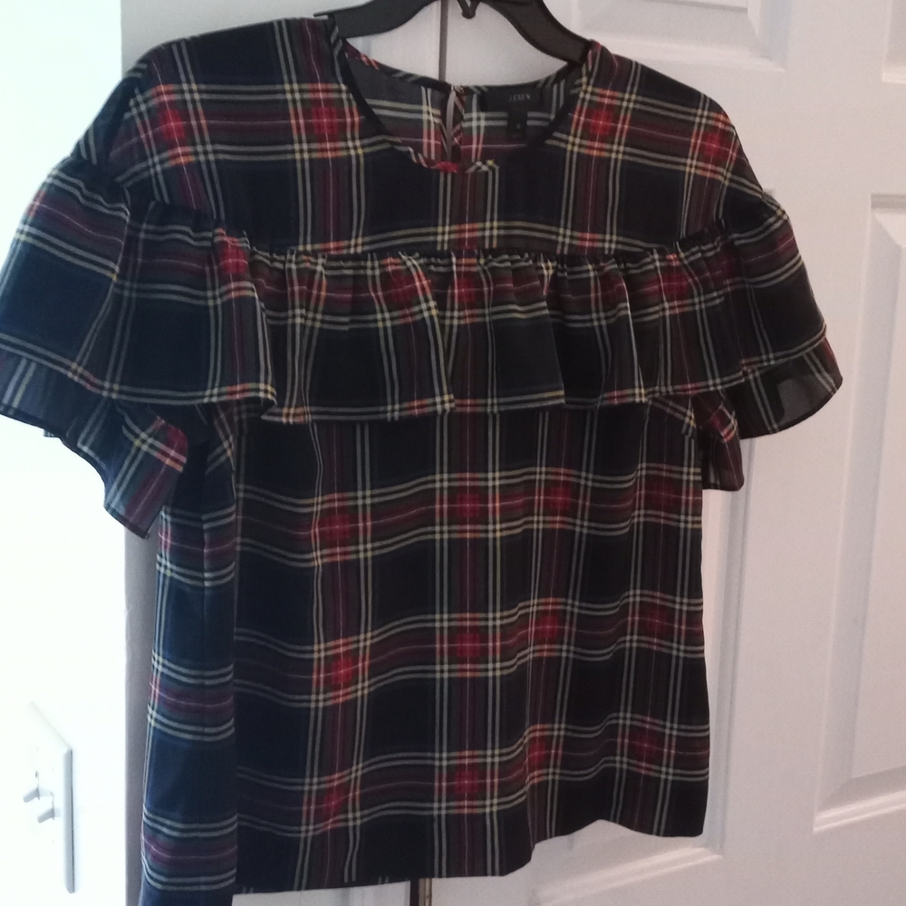 Plaid shirt sleeve shirt